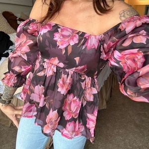 Floral off the shoulder top
